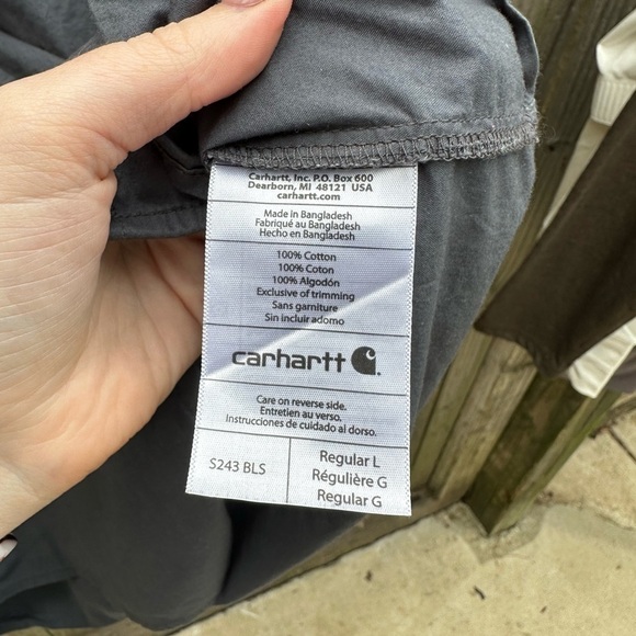 Carhartt Mens Original Collared Button Down Short Sleeve Tee in Dark Grey - Picture 3 of 7